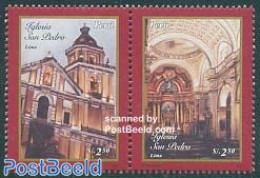 Peru 2005 San Pedro Church 2v [:], Mint NH, Religion - Churches, Temples, Mosques, Synagogues - Churches & Cathedrals