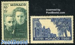 Monaco 1938 Radium 2v, Mint NH, History - Science - Nobel Prize Winners - Atom Use & Models - Physicians - Unused Stamps