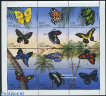 Uganda 1996 Butterflies 12v M/s, Mint NH, Nature - Butterflies - Altri & Non Classificati