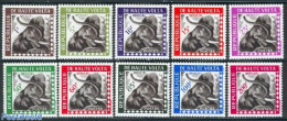 Upper Volta 1963 On Service, Elephants 10v, Mint NH, Nature - Elephants - Autres & Non Classés