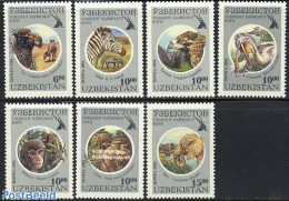 Uzbekistan 1995 Taschkent Zoo 7v, Mint NH, Nature - Animals (others & Mixed) - Bears - Birds - Camels - Elephants - Mo.. - Ouzbékistan