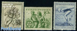 Czechoslovkia 1954 Sports 3v, Mint NH, Sport - Athletics - Sport (other And Mixed) - Swimming - Autres & Non Classés