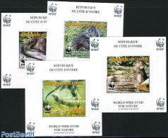 Ivory Coast 2006 WWF, Wrong Text 4 S/s, Mint NH, Nature - World Wildlife Fund (WWF) - Unused Stamps