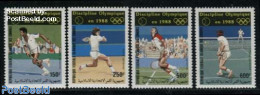 Comoros 1987 Olympic Games 4v, Mint NH, Sport - Olympic Games - Tennis - Tennis