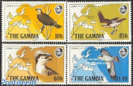 Gambia 1983 Fish Eagle 4v, Mint NH, Nature - Various - Animals (others & Mixed) - Birds - Birds Of Prey - Maps - Géographie