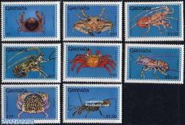 Grenada 1990 Crabs 8v, Mint NH, Nature - Shells & Crustaceans - Crabs And Lobsters - Meereswelt