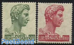 Italy 1957 Definitives 2v Normal Paper, Mint NH - Andere & Zonder Classificatie
