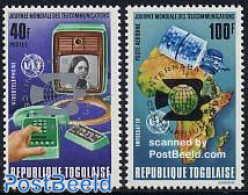 Togo 1974 UPU  2v, Overprints (silver, Black), Mint NH, Science - Transport - Various - Telephones - U.P.U. - Space Ex.. - Telecom