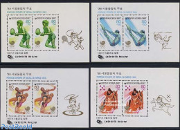 Korea, South 1987 Olympic Games 4 S/s, Mint NH, Nature - Sport - Horses - Olympic Games - Swimming - Tennis - Zwemmen