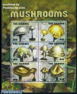 Gambia 2009 Mushrooms 6v M/s, Mint NH, Nature - Mushrooms - Mushrooms