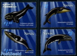 Nevis 2010 Whales 4v, Mint NH, Nature - Sea Mammals - St.Kitts Und Nevis ( 1983-...)