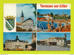 03 VARENNES SUR ALLIER Vers Moulins 4 Vues Et Blason Piscine Restaurant Le Dauphin Panhard PL17 Renault 4L Camionnette - Moulins