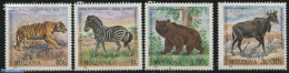 Moldova 2001 Animals 4v, Mint NH, Nature - Animals (others & Mixed) - Bears - Cat Family - Zebra - Other & Unclassified