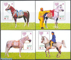 Oman 2003 Arab Horses 4 S/s, Mint NH, Nature - Horses - Oman