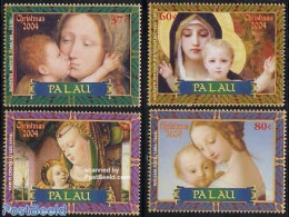 Palau 2004 Christmas, Paintings 4v, Mint NH, Religion - Christmas - Art - Paintings - Weihnachten