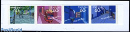 Portugal 1990 Greeting Stamps 4v In Booklet, Mint NH, Transport - Stamp Booklets - Automobiles - Railways - Ongebruikt