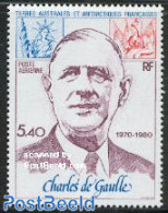 French Antarctic Territory 1980 Charles De Gaulle 1v, Mint NH, History - Politicians - Ongebruikt