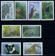 Gambia 2000 African Animals 8v, Mint NH, Nature - Animals (others & Mixed) - Rhinoceros - Zebra - Gambia (...-1964)