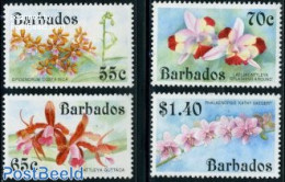 Barbados 1992 Orchids 4v, Mint NH, Nature - Flowers & Plants - Orchids - Barbades (1966-...)