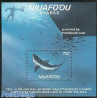 Niuafo'ou 1987 Sharks S/s, Mint NH, Nature - Sport - Transport - Fish - Diving - Ships And Boats - Sharks - Poissons