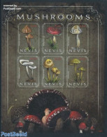 Nevis 2010 Mushrooms 6v M/s, Mint NH, Nature - Mushrooms - Mushrooms