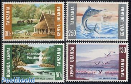 East Africa 1966 Tourism 4v, Mint NH, Nature - Various - Birds - Fish - Water, Dams & Falls - Tourism - Poissons