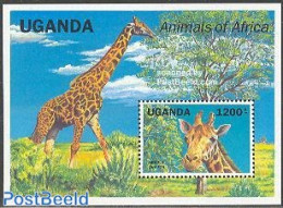 Uganda 1991 Giraffe S/s, Mint NH, Nature - Animals (others & Mixed) - Giraffe - Autres & Non Classés
