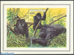 Rwanda 1985 Mountain Gorilla S/s, Mint NH, Nature - Animals (others & Mixed) - Monkeys - Otros & Sin Clasificación
