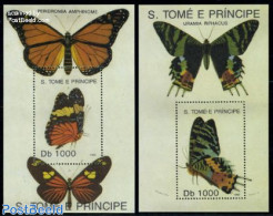 Sao Tome/Principe 1992 Butterflies 2 S/s, Mint NH, Nature - Butterflies - Sao Tomé E Principe