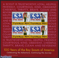 Tuvalu 2010 Boy Scouts Of America S/s, Mint NH, Nature - Sport - Fishing - Scouting - Pesci