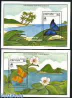Grenada 1990 Butterflies, Discovery Of America 2 S/s, Mint NH, Nature - Butterflies - U.P.A.E. - Sonstige & Ohne Zuordnung