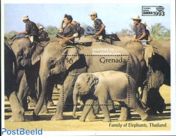 Grenada 1993 Working Elephants S/s, Mint NH, Nature - Animals (others & Mixed) - Elephants - Other & Unclassified