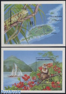 Grenada Grenadines 1986 Animals 2 S/s, Mint NH, Nature - Transport - Animals (others & Mixed) - Flowers & Plants - Rep.. - Schiffe