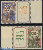 Israel 1950 New Year 2v, Mint NH, Nature - Fruit - Ungebraucht (mit Tabs)