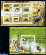 Guinea, Republic 2009 WWF On Stamps 7v (2 S/s), Mint NH, Nature - Cat Family - World Wildlife Fund (WWF) - Stamps On S.. - Sellos Sobre Sellos