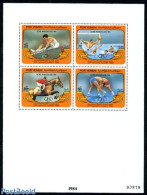 Yemen, South 1984 Olympic Games S/s, Missing Border Prints, Mint NH, Nature - Sport - Various - Horses - Olympic Games.. - Schwimmen