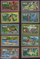 Niue 1979 Airmail Definitives 10v, Mint NH, Nature - Transport - Various - Fishing - Ships And Boats - Agriculture - Fishes