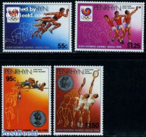 Penrhyn 1988 Olympic Games Seoul 4v, Mint NH, Sport - Athletics - Olympic Games - Tennis - Leichtathletik