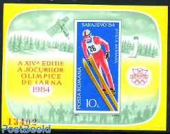 Romania 1984 Olympic Winter Games S/s, Mint NH, Sport - Transport - Olympic Winter Games - Skiing - Space Exploration - Ungebraucht