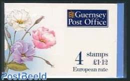 Guernsey 1993 Flowers Booklet (4x28p), Mint NH, Nature - Flowers & Plants - Stamp Booklets - Non Classificati