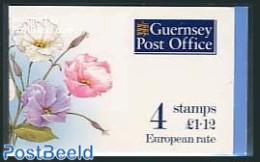 Guernsey 1993 Flowers Booklet (4x28p), Mint NH, Nature - Flowers & Plants - Stamp Booklets - Unclassified