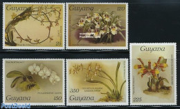 Guyana 1986 Orchids 5v, Mint NH, Nature - Flowers & Plants - Orchids - Guyana (1966-...)