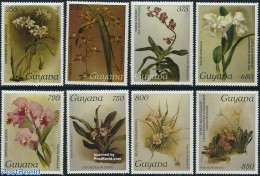 Guyana 1987 Orchids 8v, Mint NH, Nature - Flowers & Plants - Orchids - Guyane (1966-...)