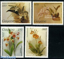 Guyana 1988 Orchids 4v, Mint NH, Nature - Flowers & Plants - Orchids - Guiana (1966-...)