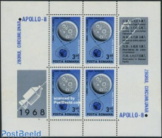 Romania 1969 Apollo 8 S/s, Mint NH, Transport - Space Exploration - Neufs