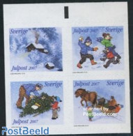 Sweden 2007 Christmas 4v S-a (from Booklet), Mint NH, Nature - Religion - Horses - Christmas - Ongebruikt