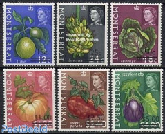 Montserrat 1968 Definitives 6v, Overprints, Mint NH, Nature - Fruit - Obst & Früchte