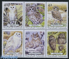 Marshall Islands 2008 Owls 6v [++], Mint NH, Nature - Birds - Birds Of Prey - Owls - Other & Unclassified