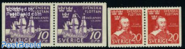 Sweden 1944 Ships 2 Booklet Pairs, Mint NH, Transport - Ships And Boats - Unused Stamps