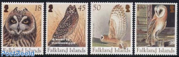 Falkland Islands 2004 Owls 4v, Mint NH, Nature - Birds - Birds Of Prey - Owls - Other & Unclassified